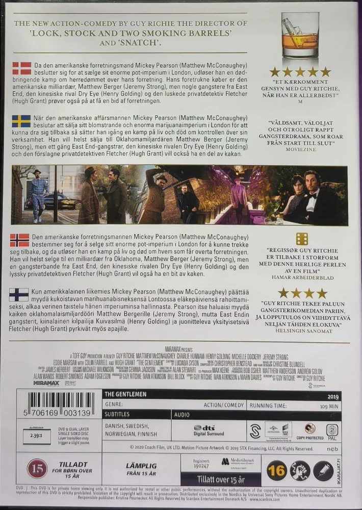 DVD) Guy Ritchie: The Gentlemen (2019) SUOMITEKSTIT