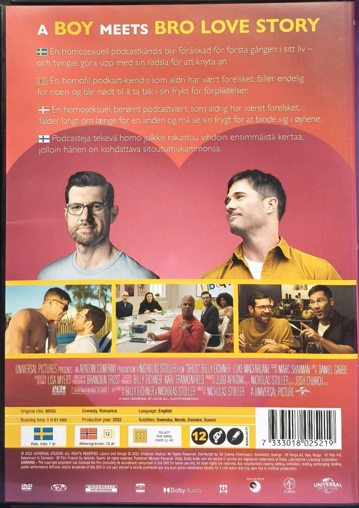 DVD) Bros (2022) Billy Eichner, Luke Macfarlane