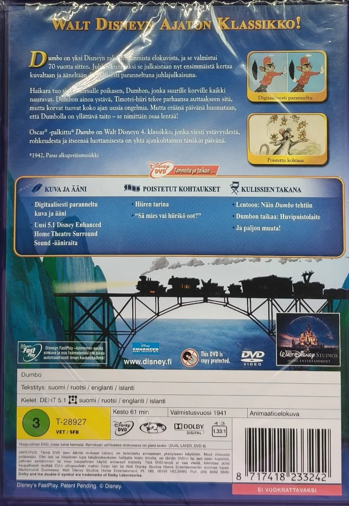 UUSI (DVD) Disney Klassikko 4. -  Dumbo (1941)