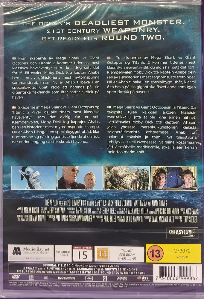 UUSI (DVD) Moby Dick (2010) SUOMITEKSTIT