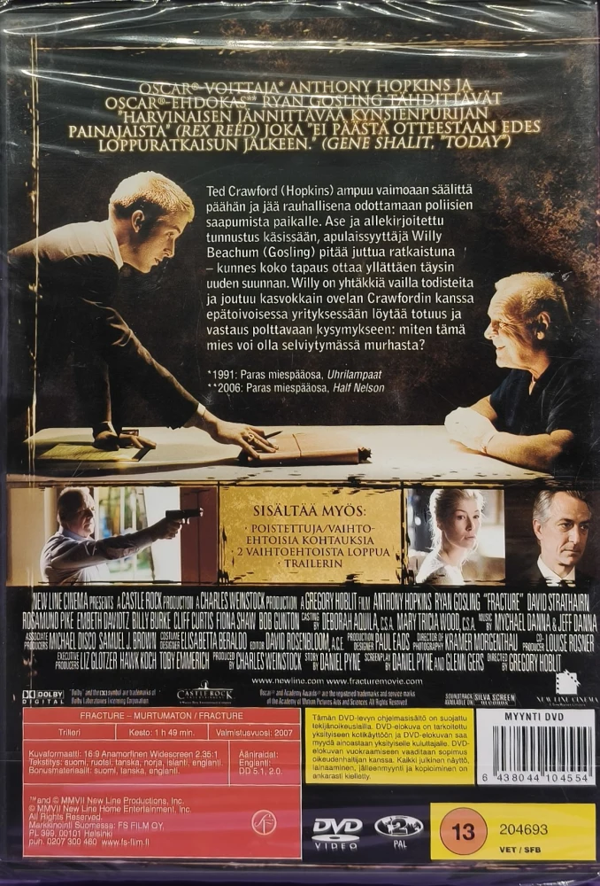 UUSI (DVD) Anthony Hopkins: Fracture - Murtumaton (2007)