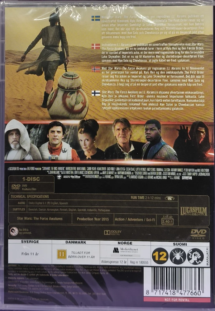 UUSI (DVD) Harrison Ford: Star Wars - The Force Awakens (2015)