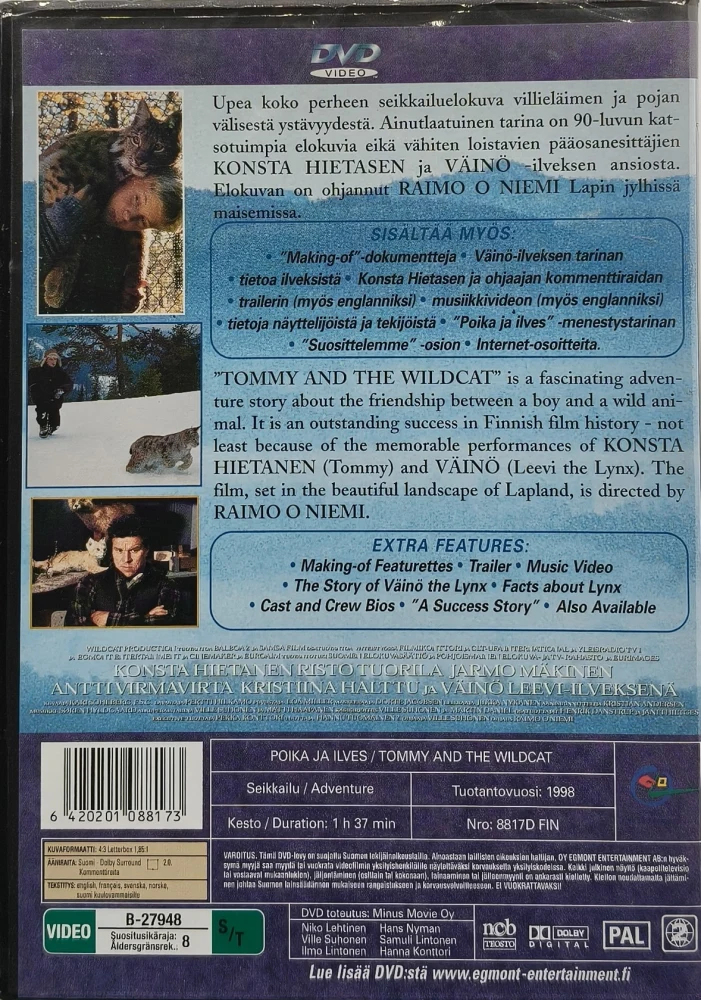 UUSI (DVD) Konsta Hietanen: Poika ja ilves (1998)