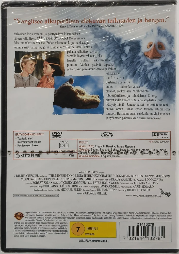 UUSI (DVD) Päättymätön tarina (2) II (1990) SUOMIKANNET