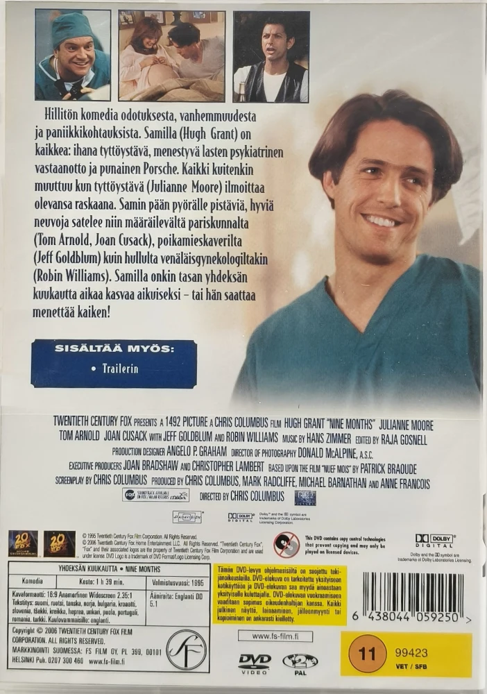 UUSI (DVD) Hugh Grant: Yhdeksän Kuukautta (1995)