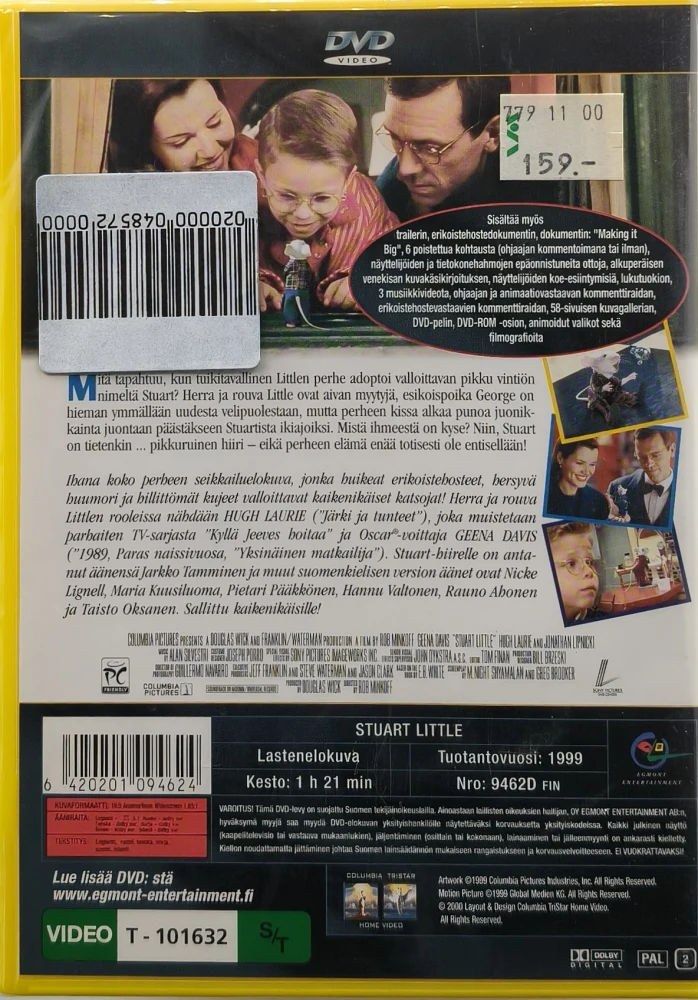 UUSI (DVD) Stuart Little - Pieni suuri hiiri (1999) EGMONT
