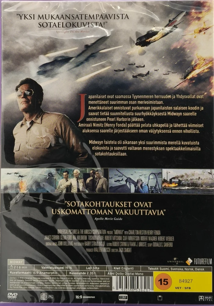 UUSI (DVD) Charlton Heston: Midwayn Taistelu - Battle of Midway (1976)