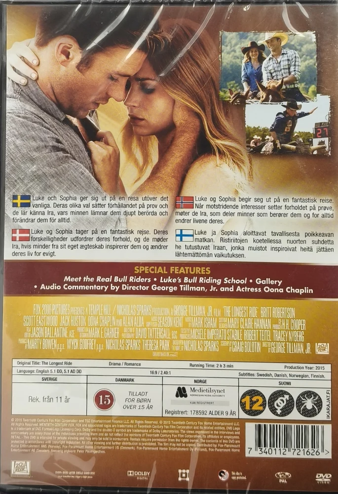 UUSI (DVD) The Longest Ride (2015)