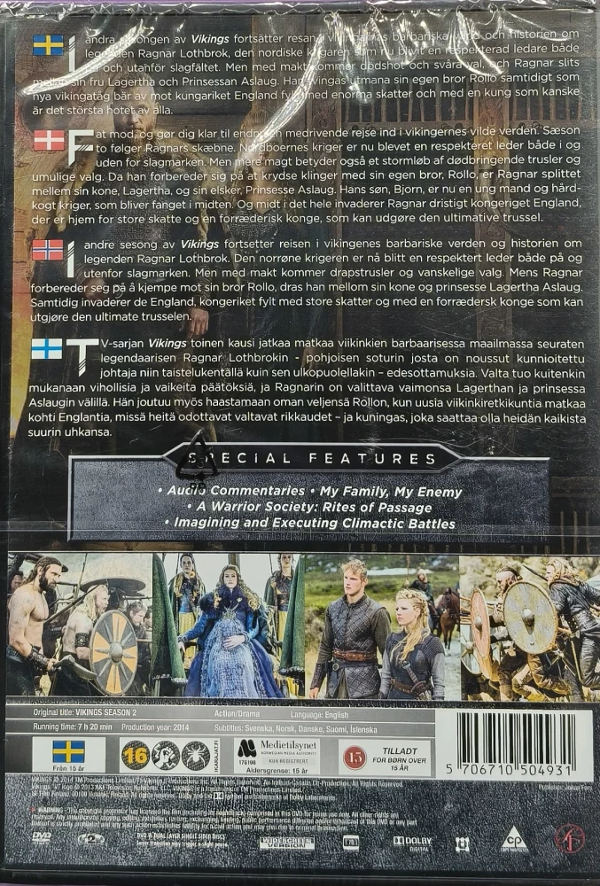 UUSI (3DVD) Viikingit / Vikings: Kausi 2 (2014)