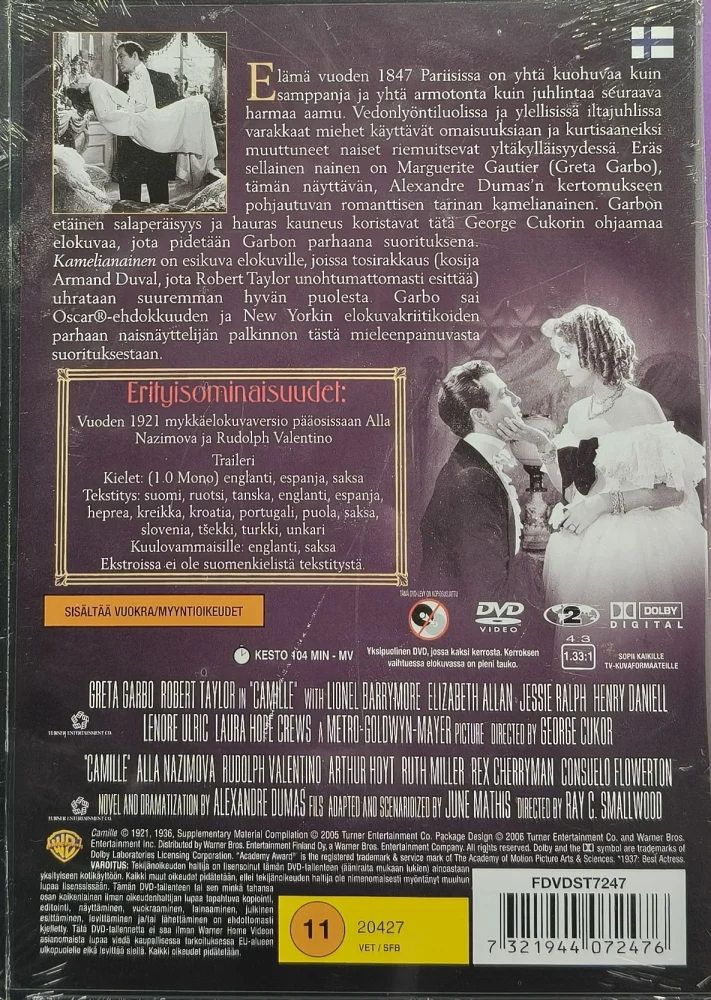 UUSI (DVD) Greta Garbo: Kamelianainen (1936)