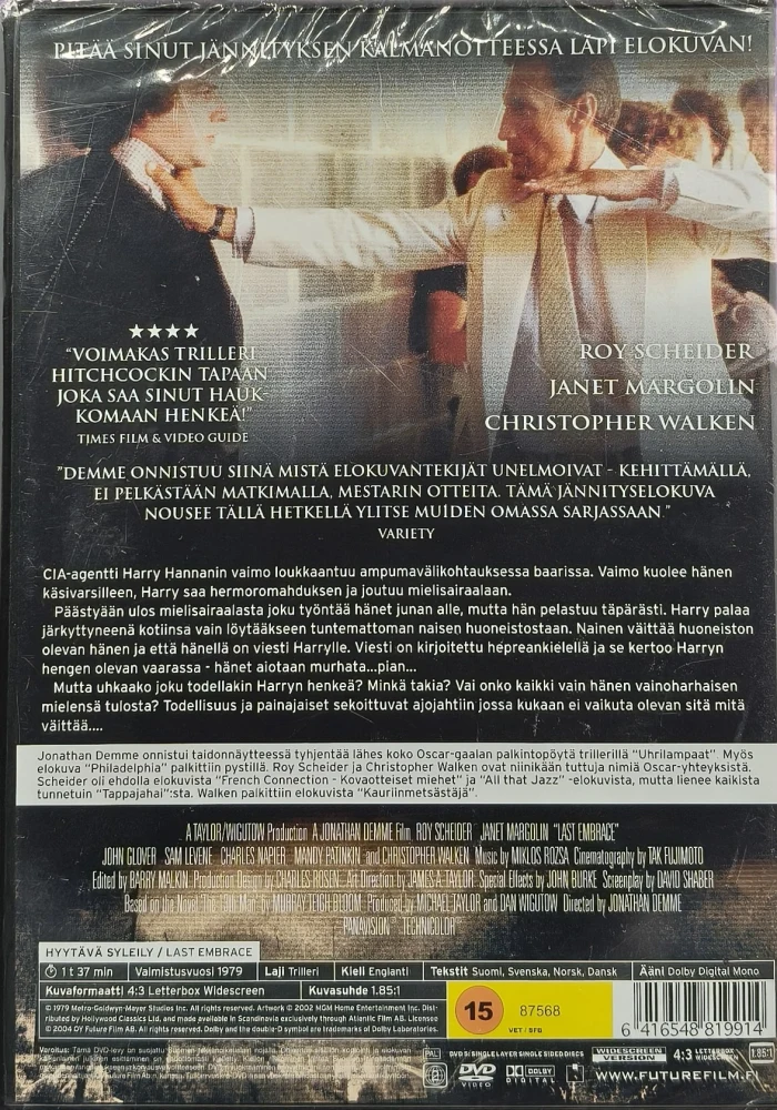 UUSI (DVD) Hyytävä Syleily - Last Embrace (1979)