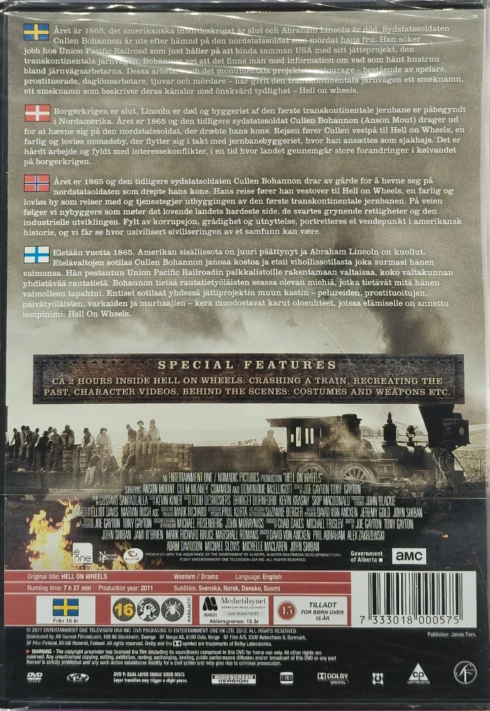 UUSI (3 DVD) Hell on Wheels - Kausi 1 (2011)