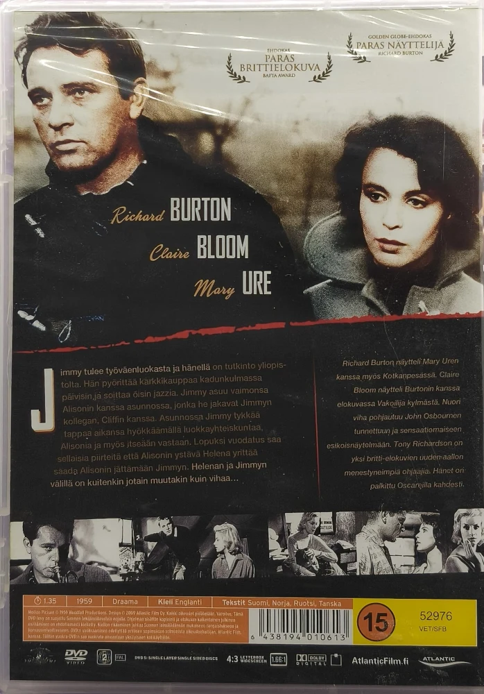 UUSI (DVD) Richard Burton: Nuori Viha - Look Back In Anger (1959)
