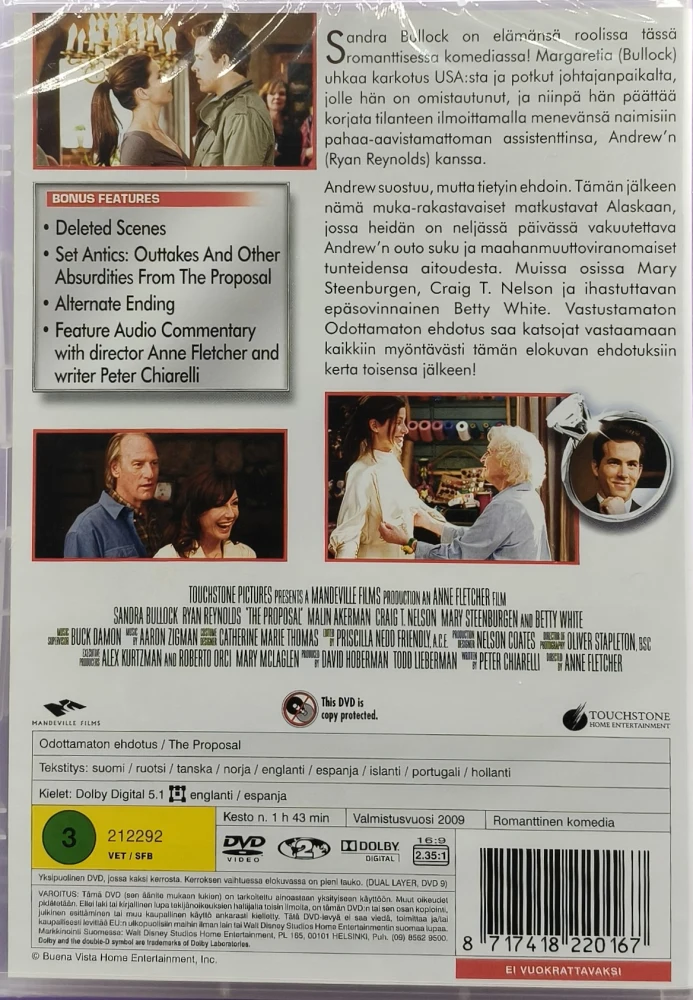 UUSI (DVD) Sandra Bullock: Odottamaton Ehdotus (2009)