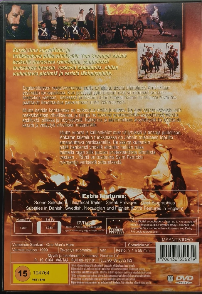 DVD) Tom Berenger: Viimeinen sankari 1999) SUOMIKANNET