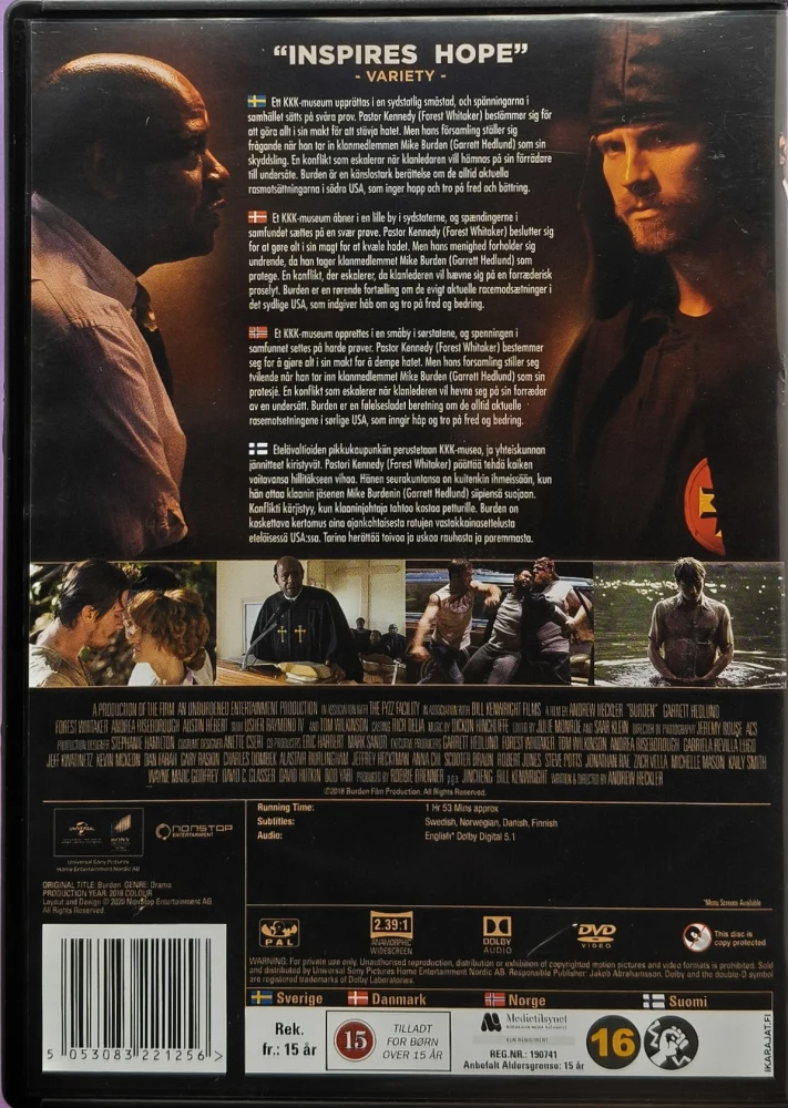 DVD) Forest Whitaker: Burden (2018)