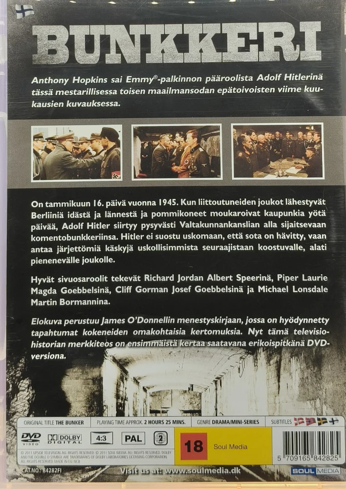 2 DVD) Anthony Hopkins: Bunkkeri - The Bunker (1981)