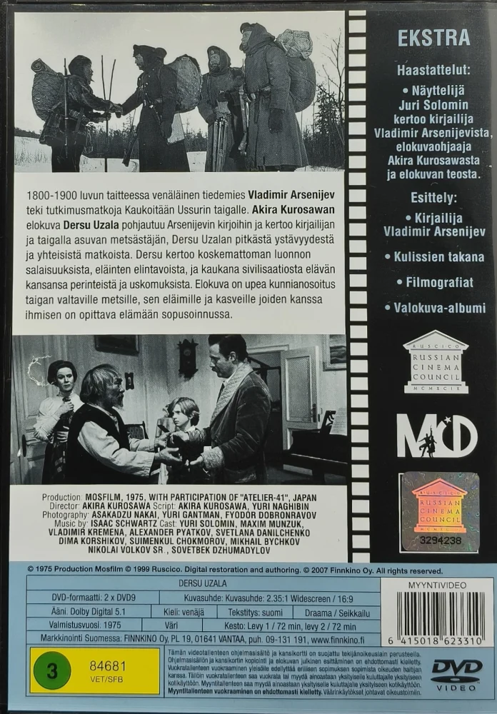 2 DVD) Akira Kurosawa: Dersu Uzala (1975) SUOMIKANNET