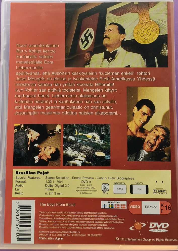 DVD) Gregory Peck: Brasilian Pojat (1978) SUOMIKANNET