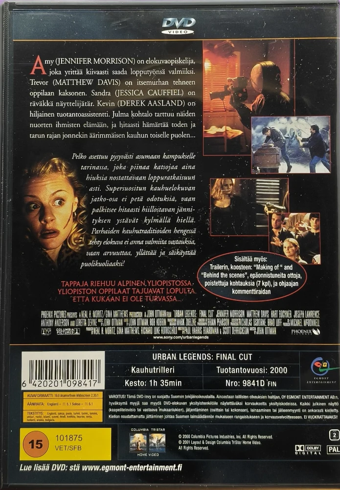 DVD) Urban legends - kauhutarinoita 2 (2000) EGMONT