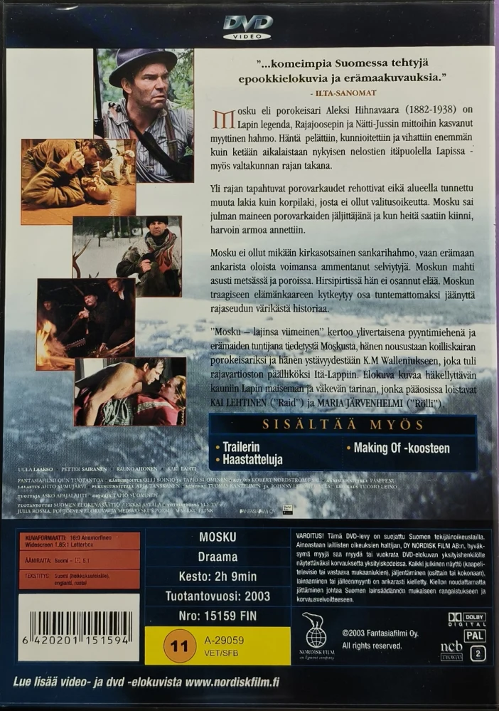 DVD) Kai Lehtinen: Mosku - Lajinsa viimeinen (2003)