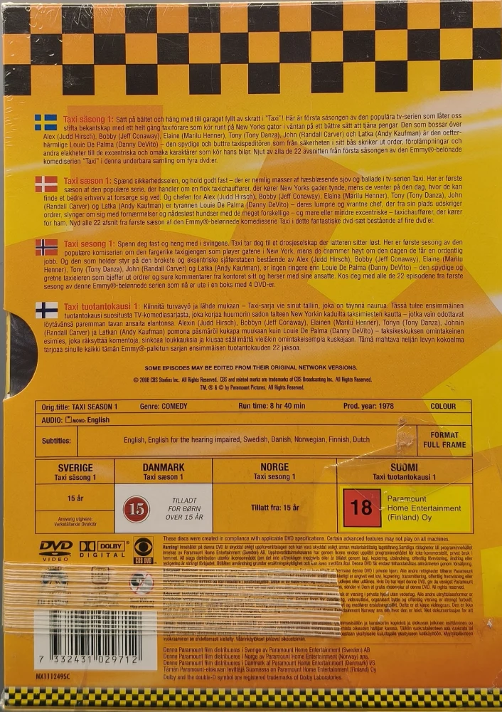 UUSI (4 DVD) Taxi - 1. Kausi (1978) SUOMITEKSTIT