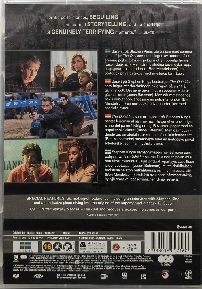 UUSI (3DVD) Stephen King: The Outsider - Kausi 1 (2020) HBO