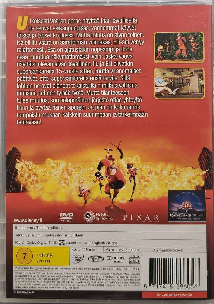 UUSI (DVD) Ihmeperhe (2004) Pixar - Klassikko 6