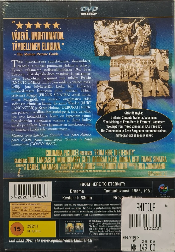 UUSI (DVD) Burt Lancaster: Täältä ikuisuuteen (1953) EGMONT