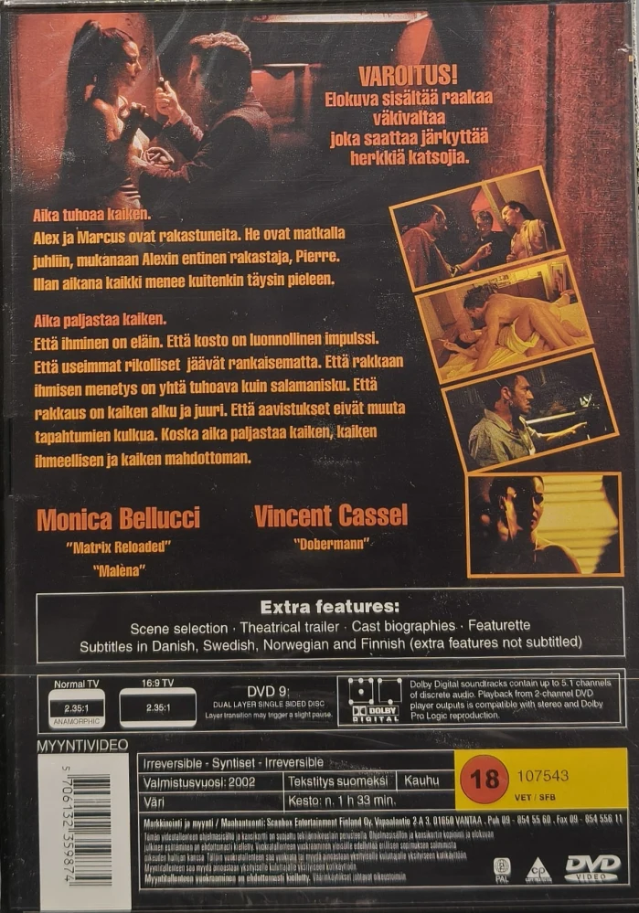 UUSI! (DVD) Monica Bellucci: Irreversible - syntiset (2002) SUOMIKANNET