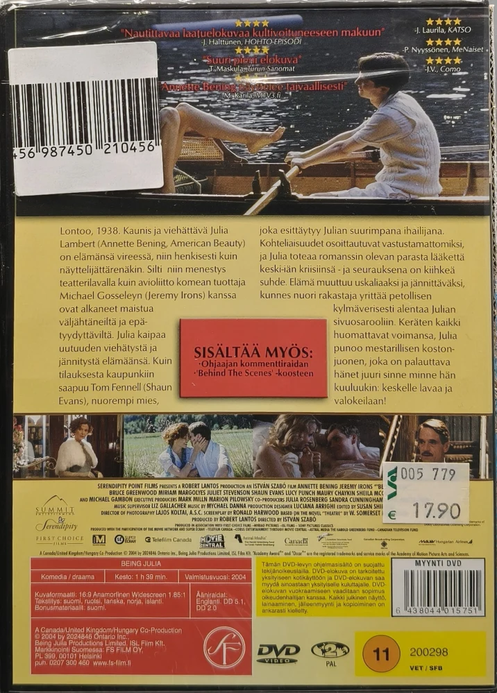 UUSI (DVD) Jeremy Irons: Being Julia (2004)