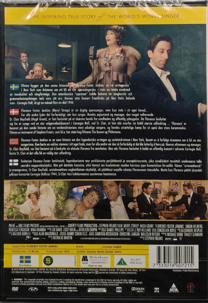 UUSI (DVD) Meryl Streep, Hugh Grant: Florence (2016)