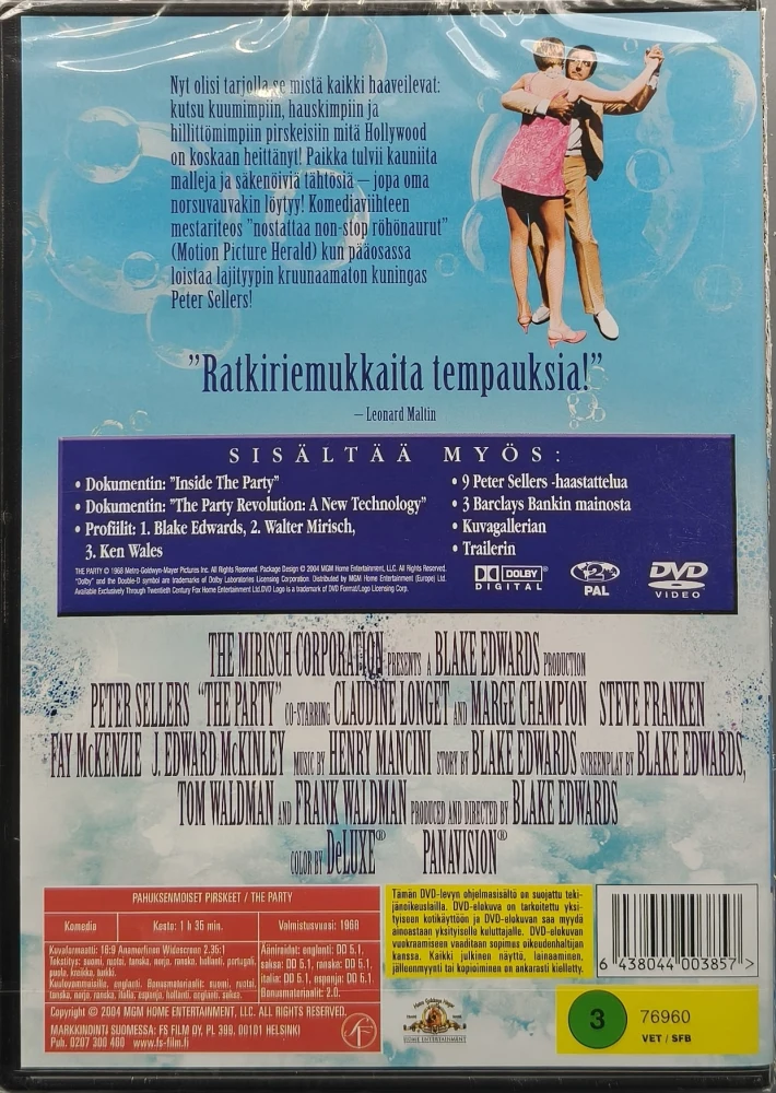 UUSI (DVD) Peter Sellers: Pahuksenmoiset pirskeet (1968)