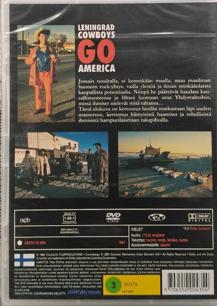 UUSI (DVD) Aki Kaurismäki: Leningrad Cowboys Go America (1989)