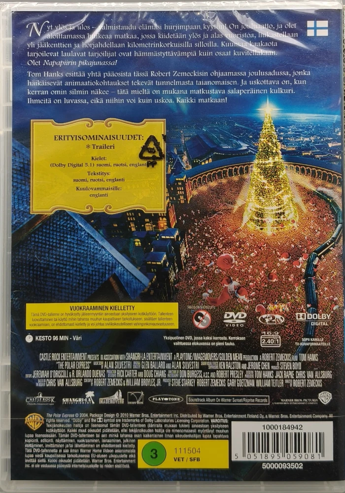 UUSI (DVD) Napapiirin pikajuna (2004) Tom Hanks