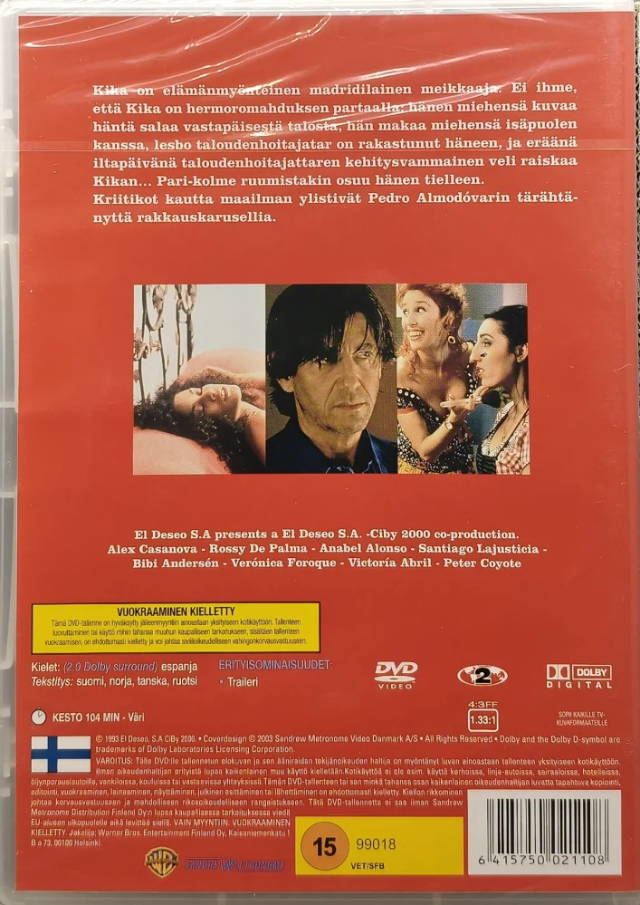 UUSI (DVD) Pedro Almodovar: Kika (1993) SUOMIKANNET
