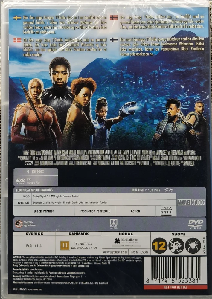 UUSI (DVD) MARVEL: Black Panther (2018)
