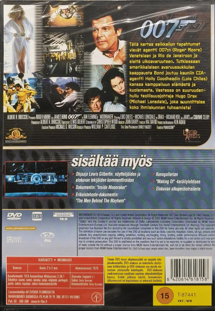 UUSI (DVD) James Bond 007 : Kuuraketti (1979)