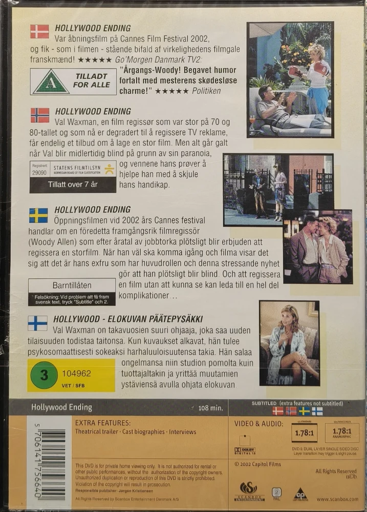 UUSI (DVD) Woody Allen: Hollywood Ending (2002)