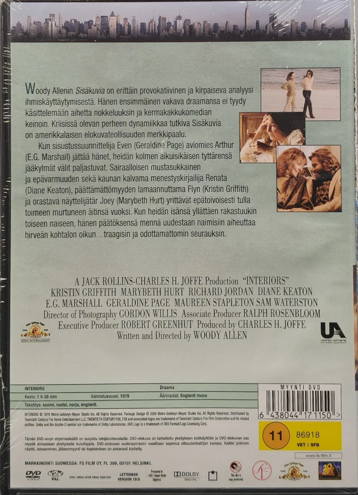 UUSI (DVD) Woody Allen: Sisäkuvia - Interiors (1978)