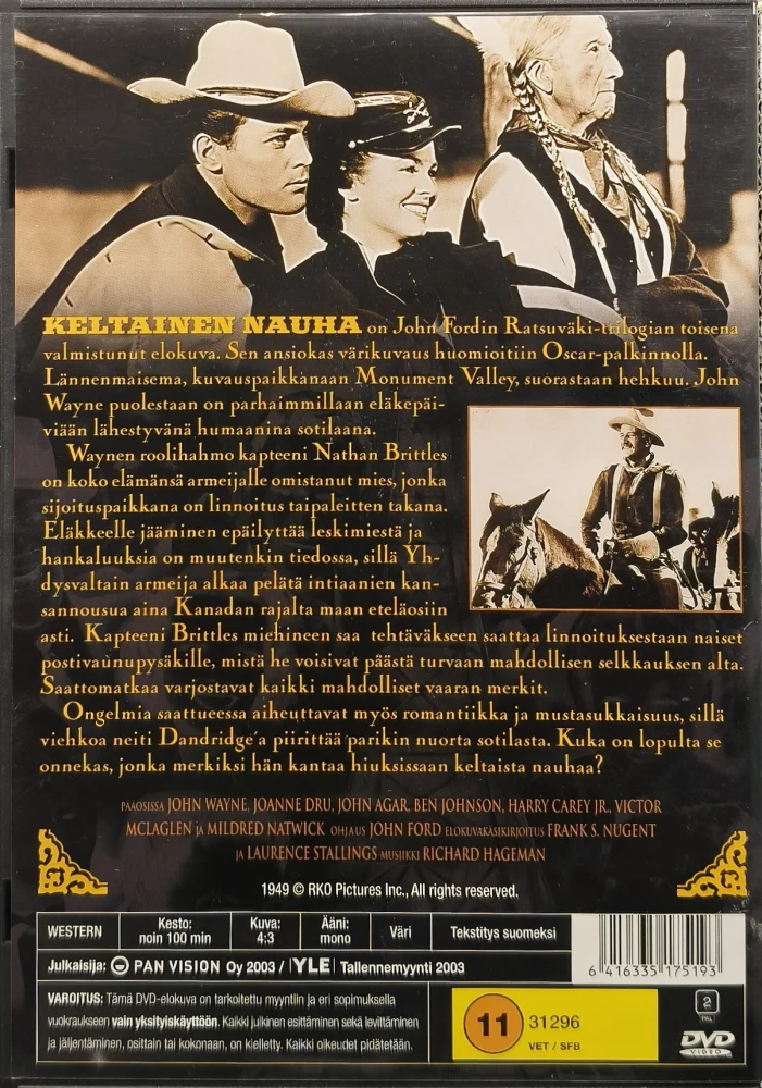 DVD) John Wayne: Keltainen nauha (1949) RKO CLASSICS
