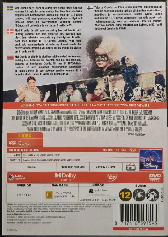 DVD) DISNEY: Cruella (2021) Emma Stone