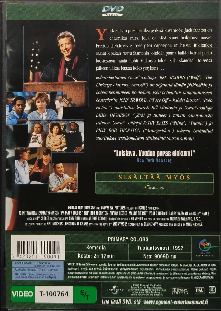 DVD) Päävärit - Primary Colors (1988) EGMONT