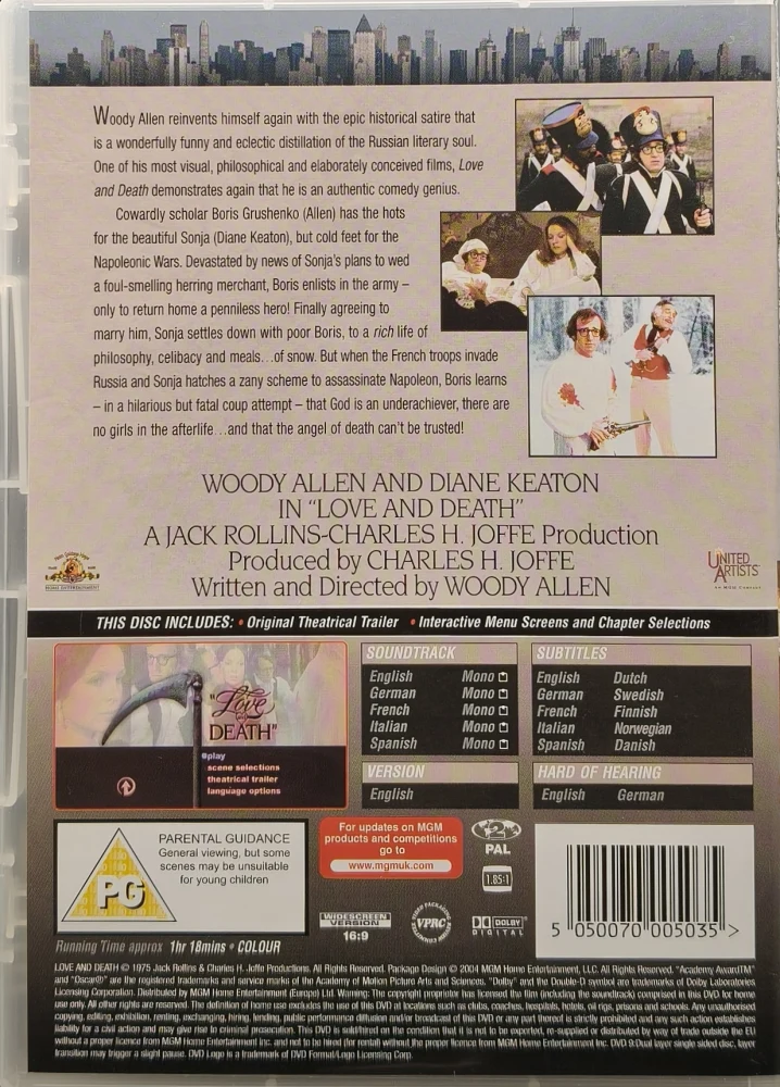 DVD) Woody Allen: Love and Death (1975) SUOMITEKSIT