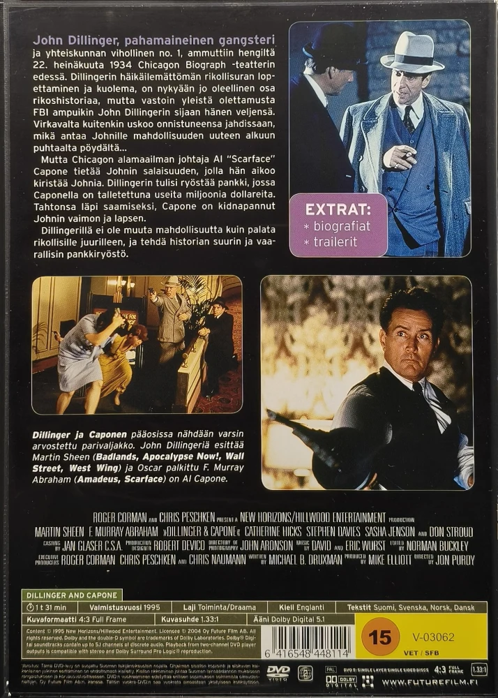 DVD) Martin Sheen: Dillinger and Capone (1995) SUOMIKANNET
