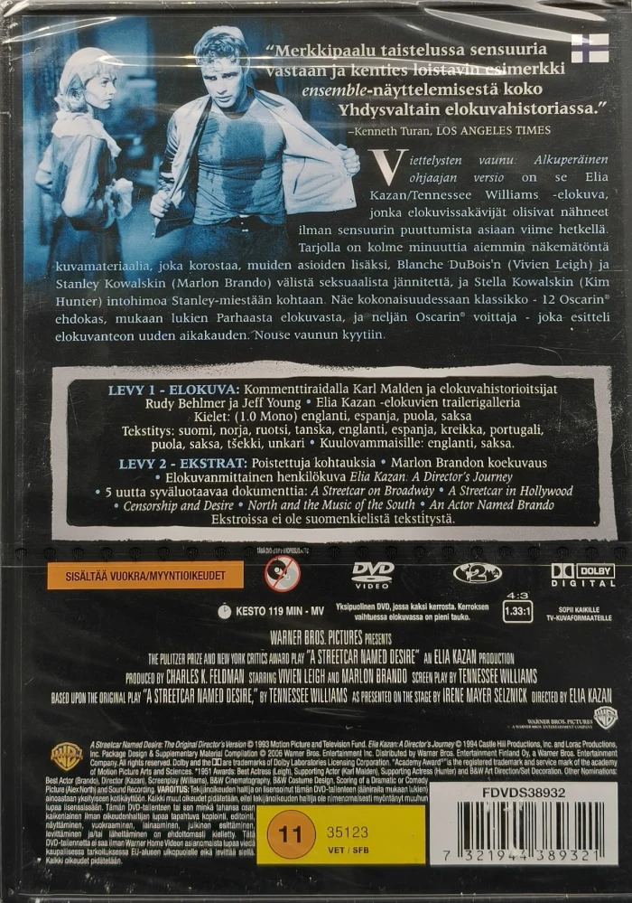 UUSI (2 DVD) Marlon Brando: Viettelysten vaunu (1951)