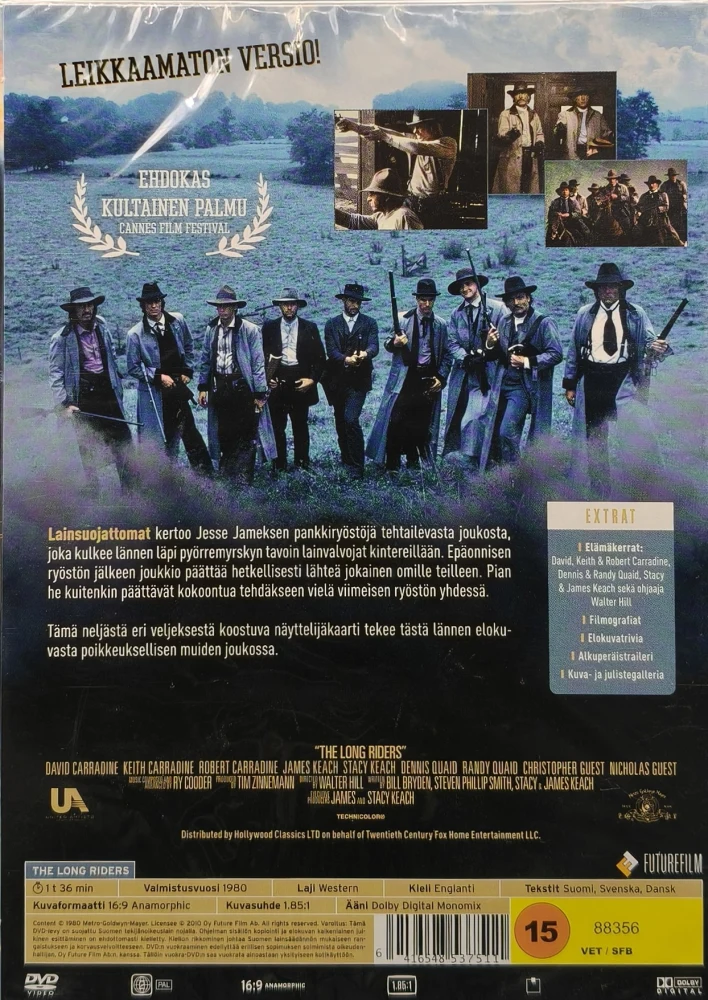 UUSI (DVD) Lainsuojattomat - The Long Riders (1980)
