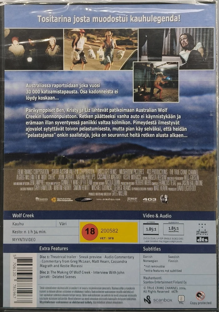 UUSI (2 DVD) Wolf Creek (2005) SUOMIKANNET