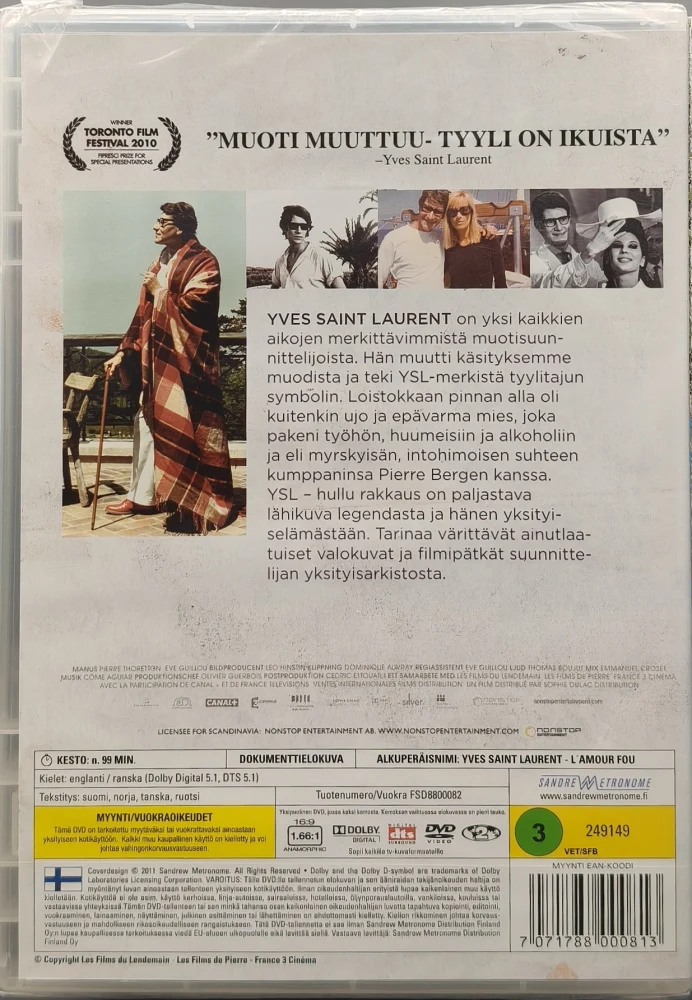 UUSI (DVD) Yves Saint Laurent: Hullu rakkaus