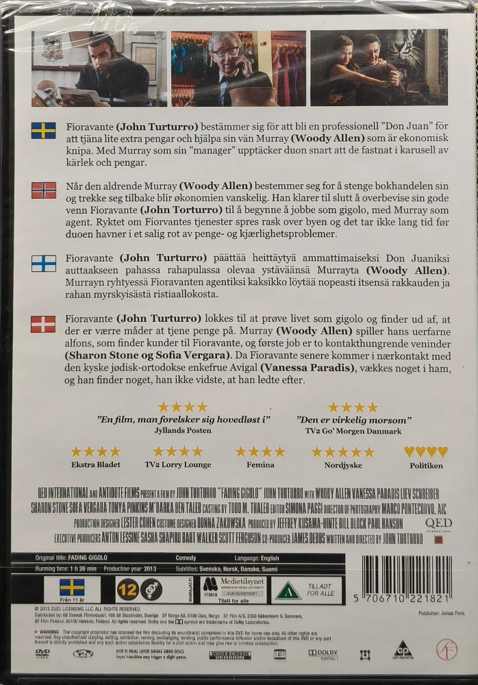 UUSI (DVD) Woody Allen: Fading Gigolo (2013)